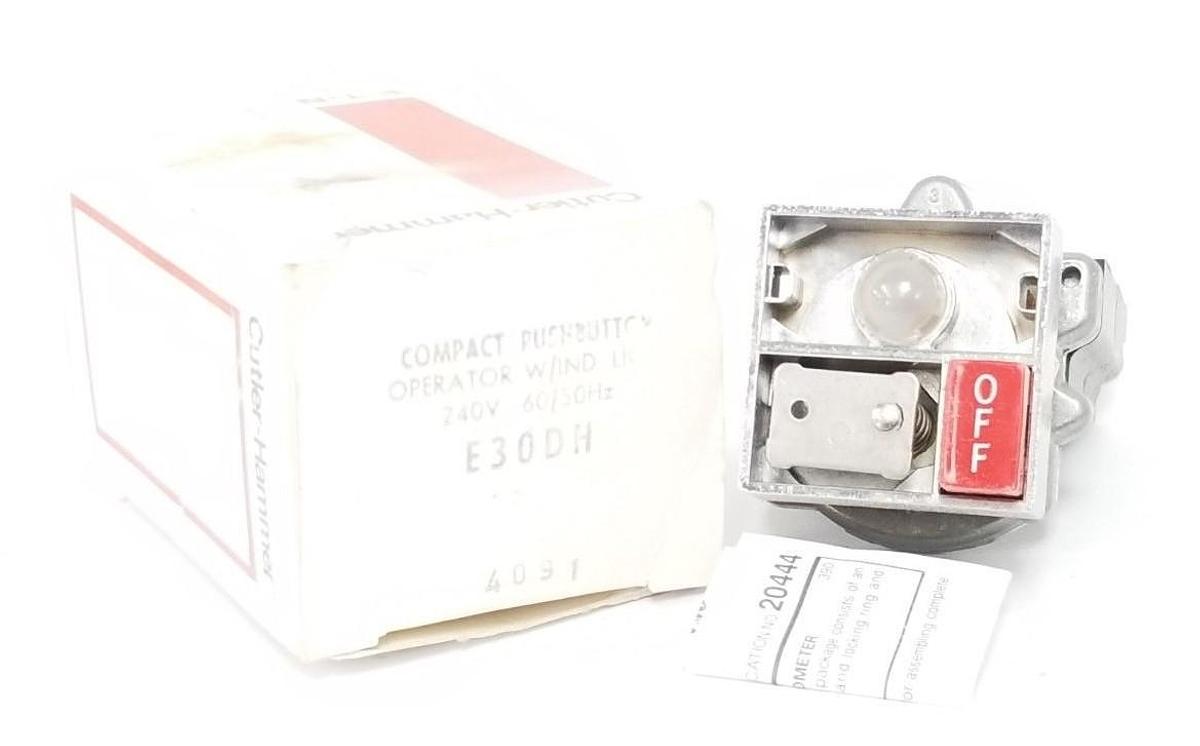 Used NIB EATON CUTLER-HAMMER E30DH COMPACT PUSHBUTTON OPERATOR W/IND. LIGHT