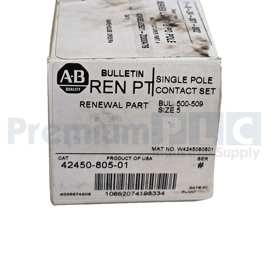 Used ALLEN BRADLEY 42450-805-01 BUL. 500-509 SIZE 5 SINGLE POLE CONTACT KIT NSMP