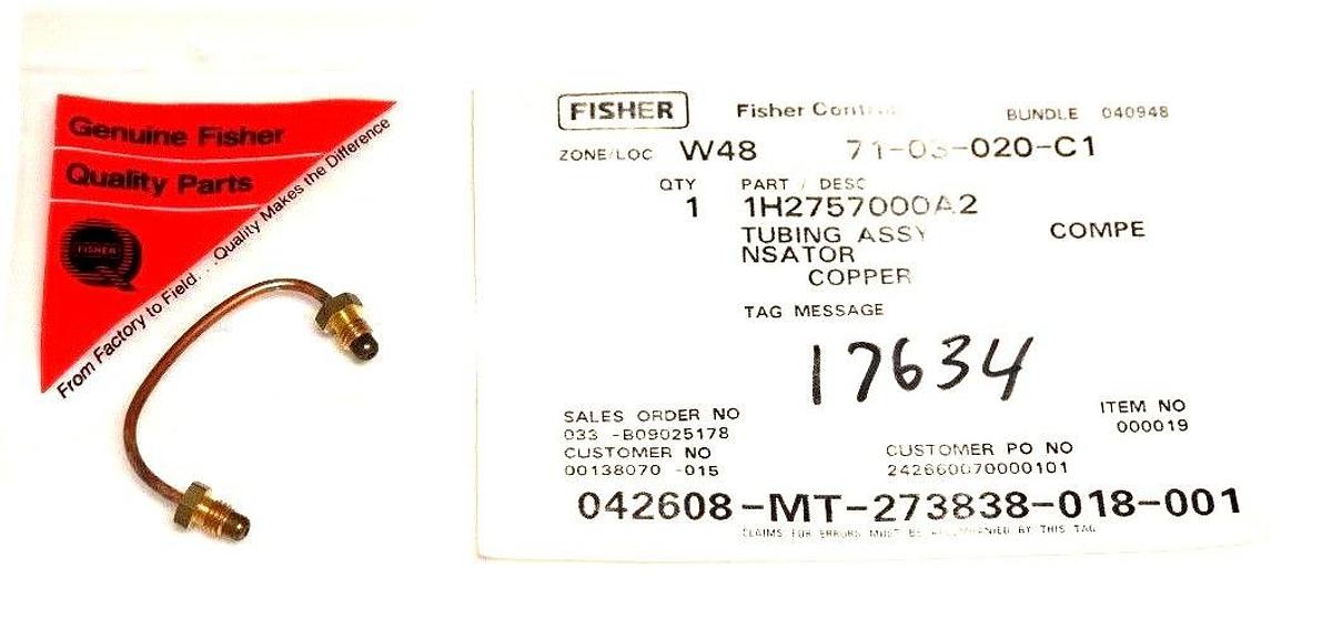 Used NIB FISHER CONTROLS 1H2757000A2 TUBING ASSEMBLY