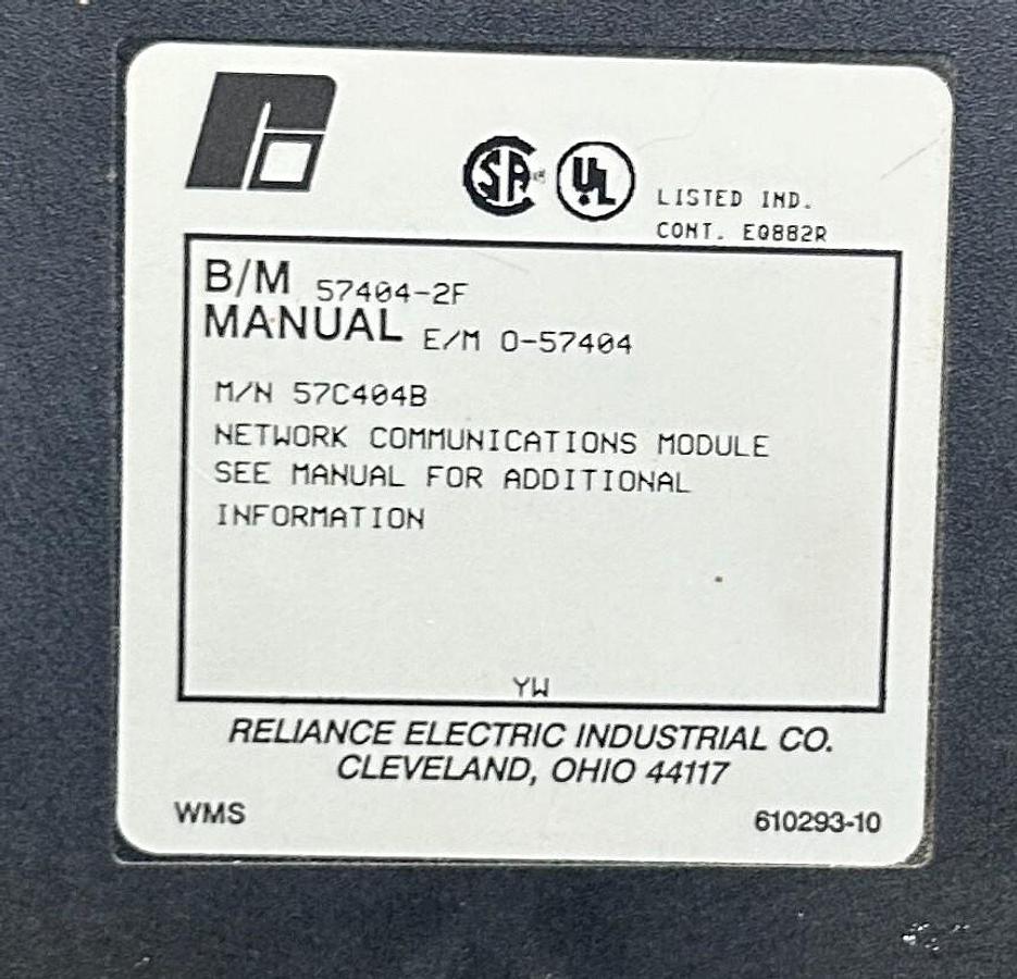Used RELIANCE ELECTRIC 57C404B / 57C404 AUTOMAX NETWORK COMMUNICATION MODULE USNP