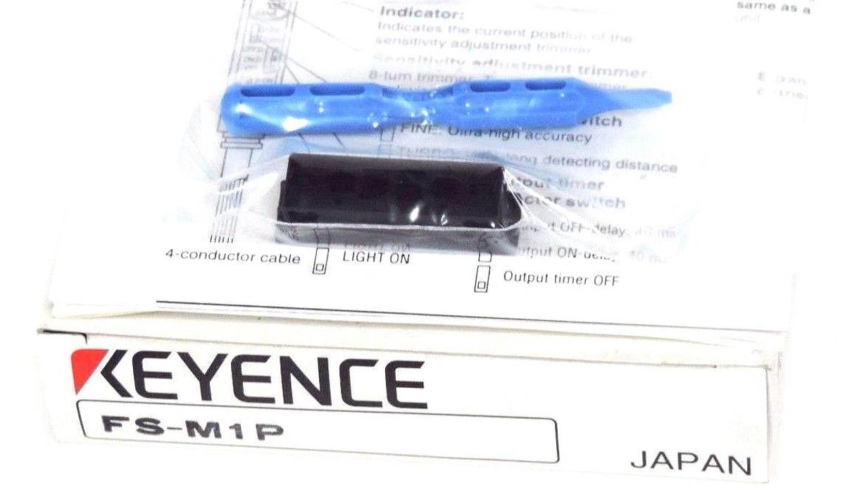 Used NIB KENYENCE FS-M1P SENSOR AMPLIFIER 12/24VDC, FSM1P