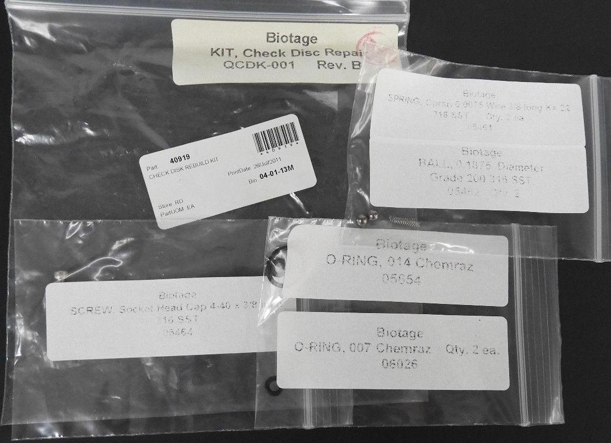 Used NEW BIOTAGE QCDK-001 KIT, CHECK DISC REPAIR REV. B
