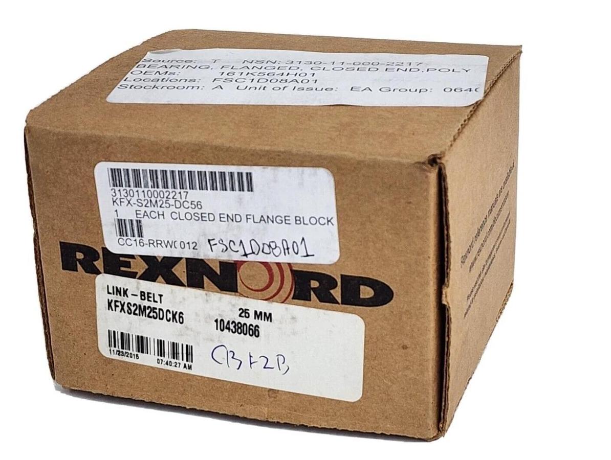 Used NIB REXNORD KFXS2M25DCK6 FLANGE BALL BEARING BORE: 25MM