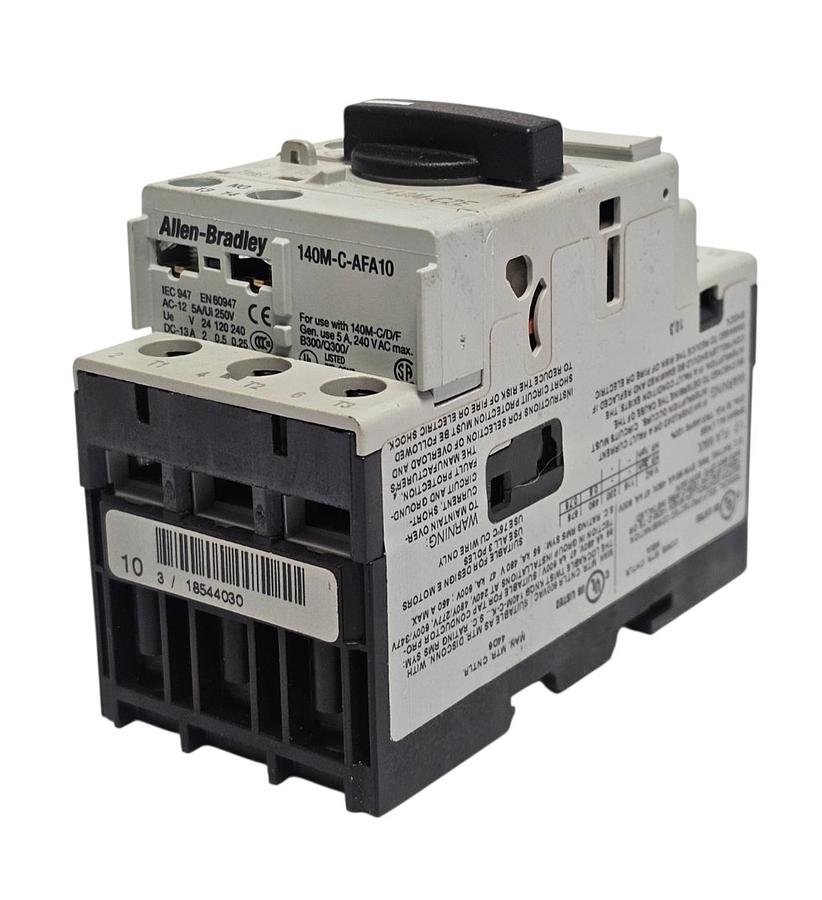 Used ALLEN BRADLEY 140M-C2E-B10 SER. C MOTOR PROTECTION CIRCUIT BREAKER 140MC2EB10