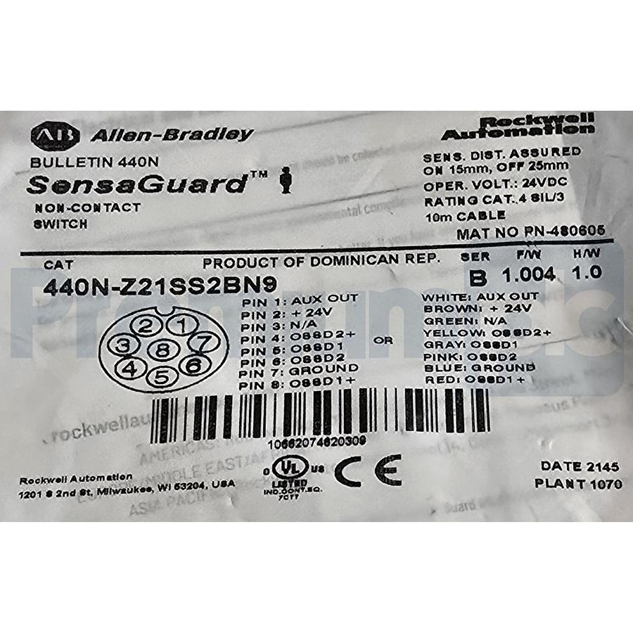 Allen Bradley 440N-Z21SS2BN9 /B SensaGuard Non-Contact Safety Switch 10m NSFS