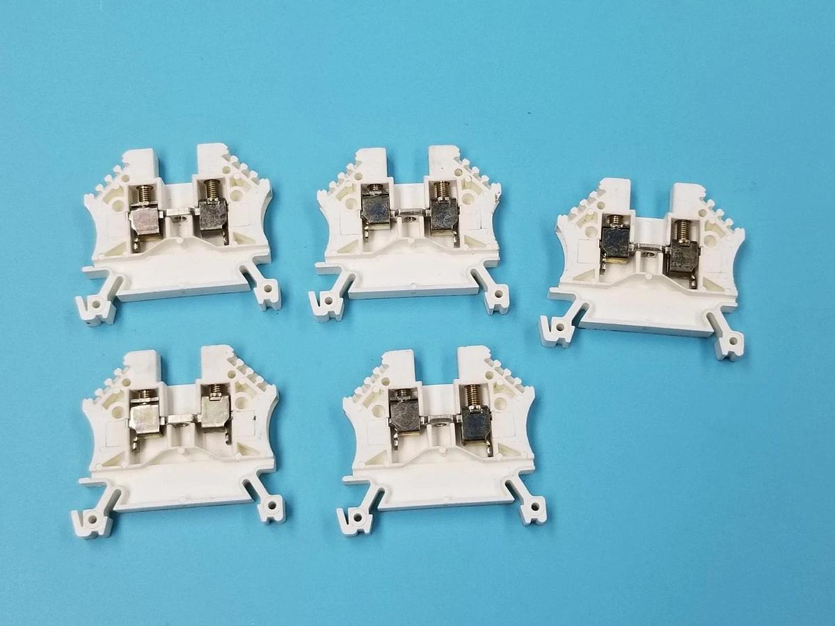Used LOT OF 5 EURO 4 TERMINAL BLOCKS WHITE