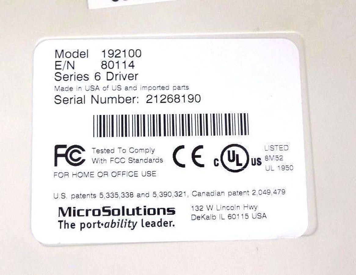 Used MICROSOLUTIONS MODEL 192100 BACKPACK CD-REWRITER 80114