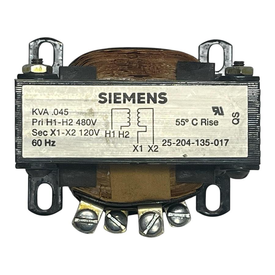 Used Siemens 25-204-135-017 Industrial Control Transformer 600V Primary