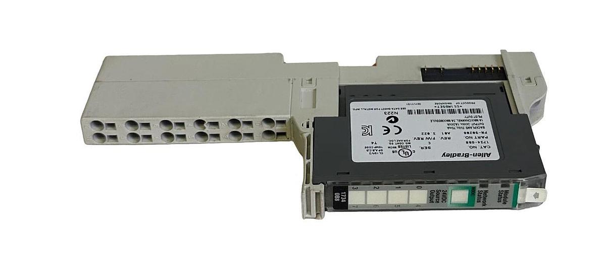 Used ALLEN BRADLEY 1734-OB8 /C Point I/O 8-PT OUTPUT MODULE W/ 1734-TOP3S /A BASE