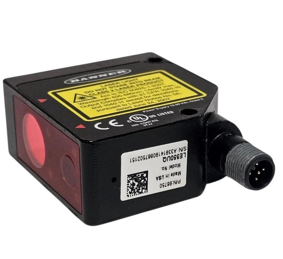 Used BANNER LE550UQ LASER DISPLACEMENT SENSOR 12-30V DC P/N: 86750