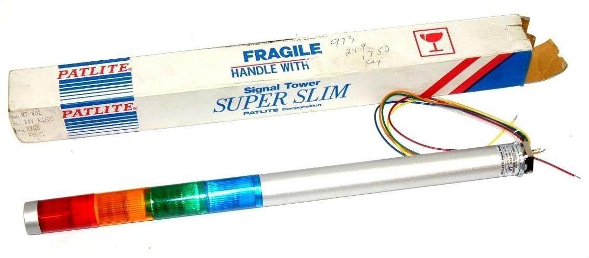 Used NIB PATLITE MT-402 SIGNAL TOWER SUPER SLIM 24V, MT402