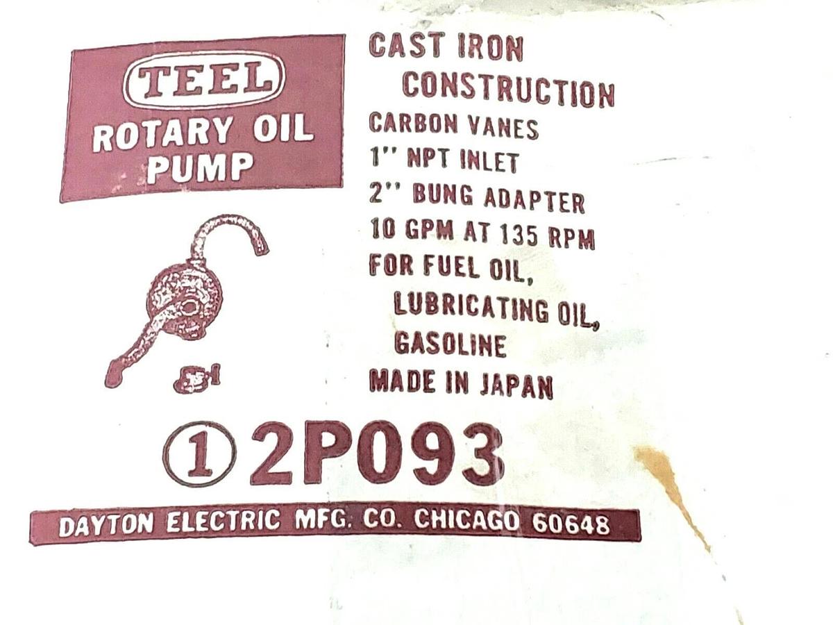 Used NIB DAYTON / TEEL 2P093 ROTARY DRUM / HAND OIL PUMP