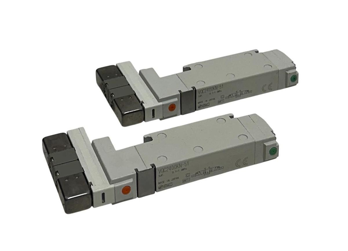 2 SMC VQC2400KN-51 / VQC2400KN51 DOUBLE SOLENOID VQC VALVES PLUG-IN NSNP