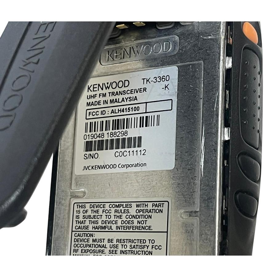 Used Kenwood TK-3360 UHF Radio KSC-25LS Charger Base W0H-0010 Adapter Bundle