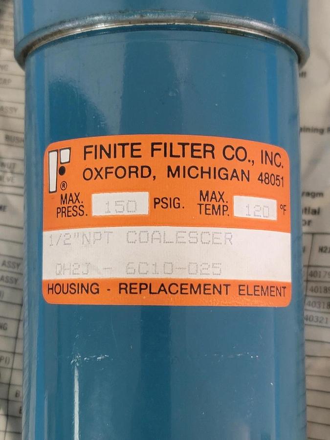 NEW PARKER QH2J-6C10-025 FINITE FILTER CO. 1/2" NPT COALESCING FILTER