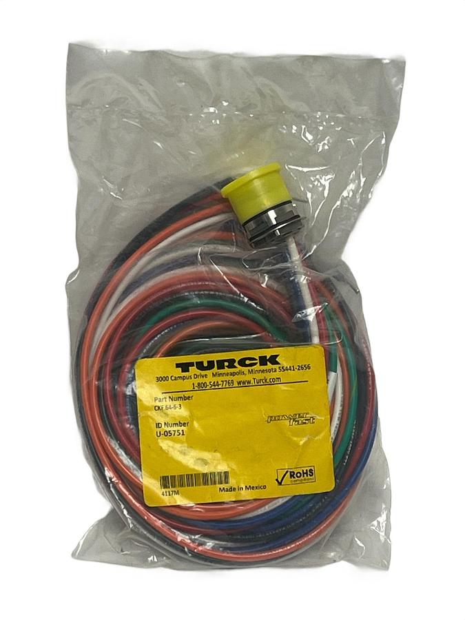 Used Turck CKF 64-6-3 Powerfast Female Receptacle 4-Pin 1-1/8" , NSMP