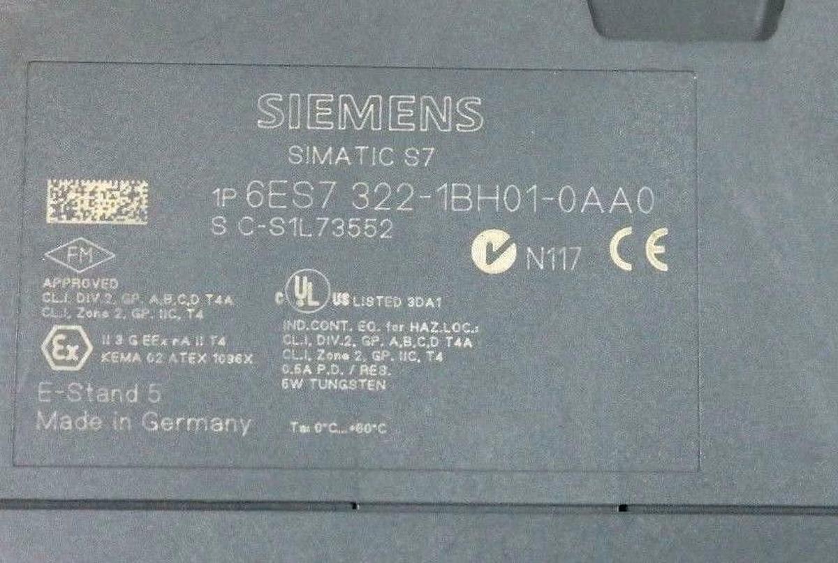 Used LOT OF 2 SIEMENS 6ES7 322-1BH01-0AA0 SIMATIC S7 OUTPUT MODULES 24VDC, .5AMP