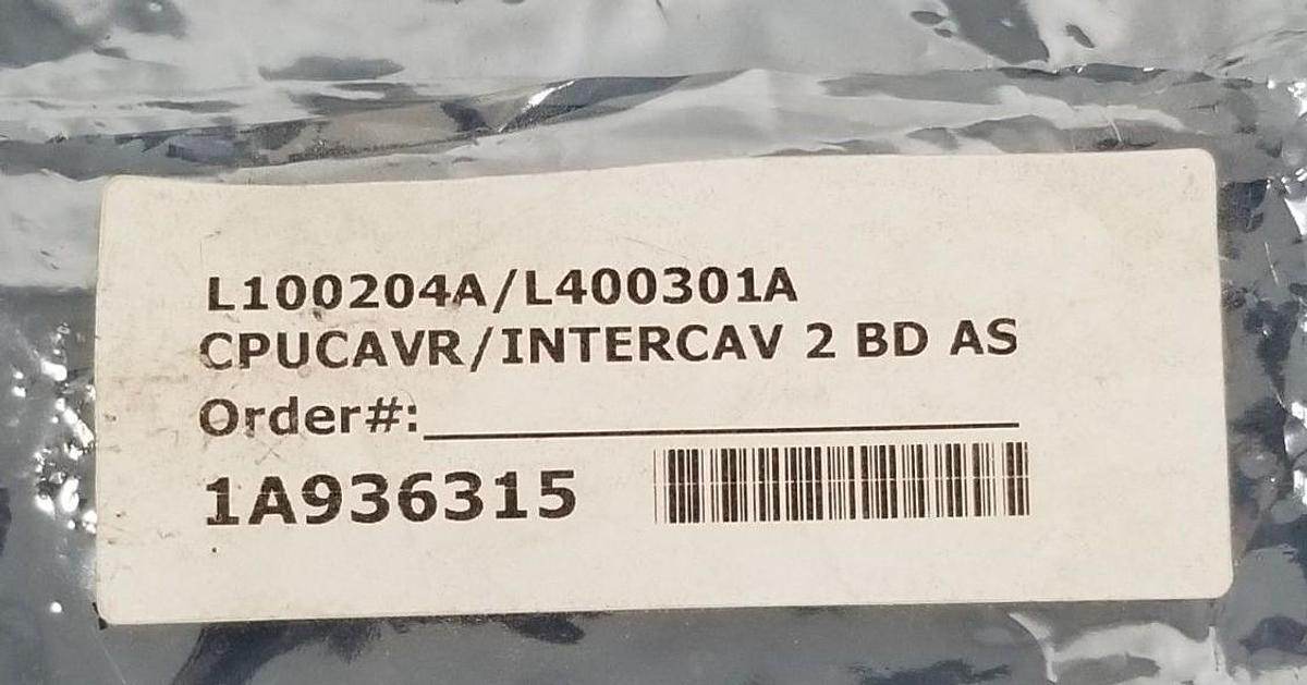 Used ICBT L100204A CPUCAVR BOARD W/ L400301A INTERCAV BOARD 211337 209496