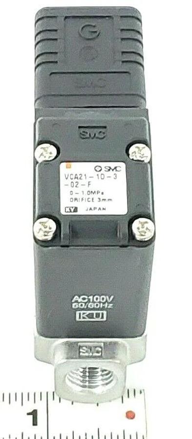 NEW SMC VCA21-1D-3-02-F VALVE 0~1.MPa ORIFICE 3MM, AC100 50/60HZ