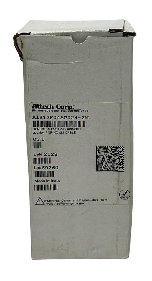 ALTECH CORP AIS12F04AP024-2M / AIS12F04AP0242M PROXIMITY SENSOR M12 30V 2M NSMP