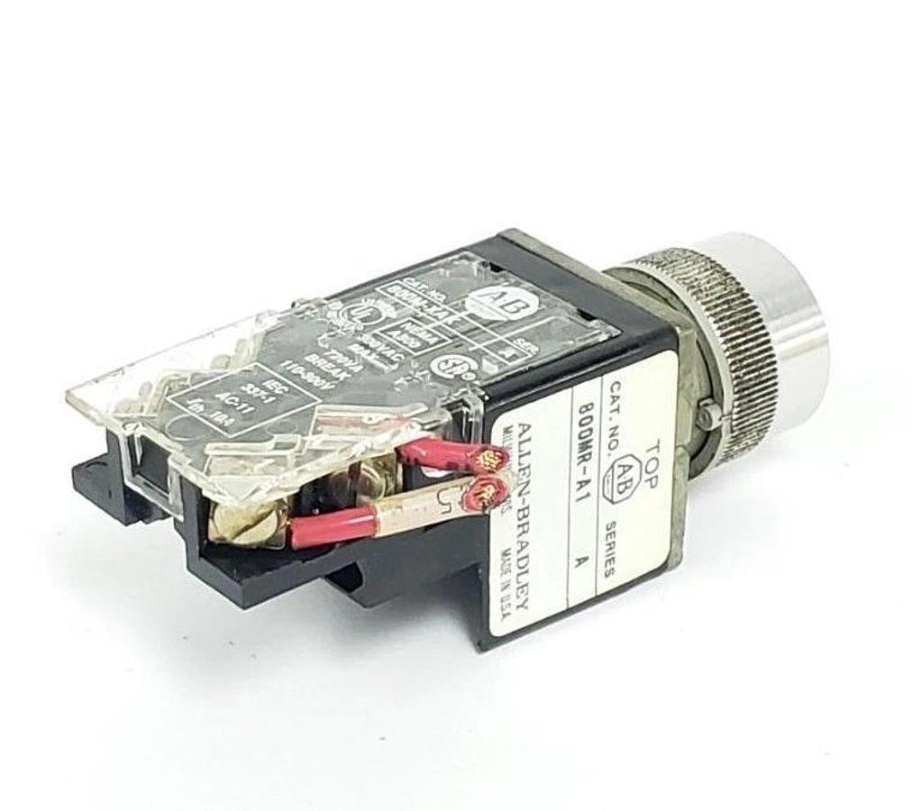 Used ALLEN BRADLEY 800MR-A1 PUSHBUTTON FLUSH 2POS MOM GREEN 800M-XAK SER. A