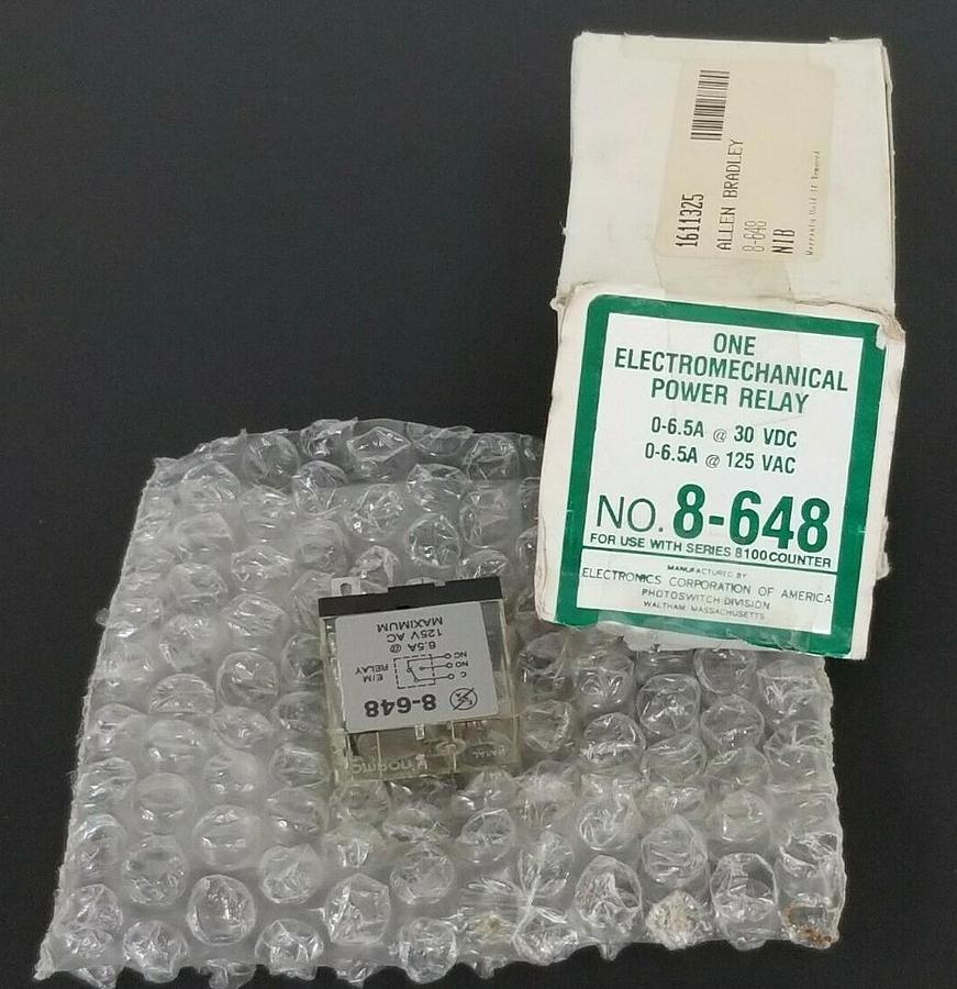 Used NIB ALLEN BRADLEY ELECTRONICS CORP. / OMRON 8-648 POWER RELAY 8648