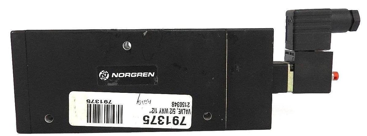 Used NORGREN M/20154/22 SOLENOID VALVE, 5/2 WAY 1/2'' W/ 1799 COIL 24V DC