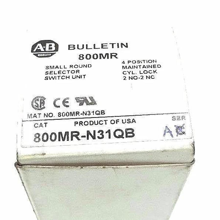 NIB ALLEN BRADLEY 800MR-N31QB SER. A SELECTOR SWITCH 800MR-N31Q W/ KEY