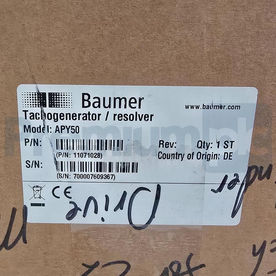Baumer APY50 | APY-50 DC Tachogenerator PY Flange 50V/1000 RPM 11071028 NSMP
