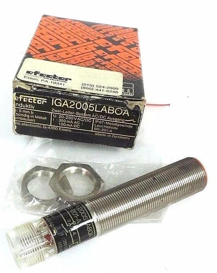 Used NIB IFM EFECTOR IGA2005-LABOA-BS-201-A PROXIMITY SENSOR S: 5MM U: 20-250V AC