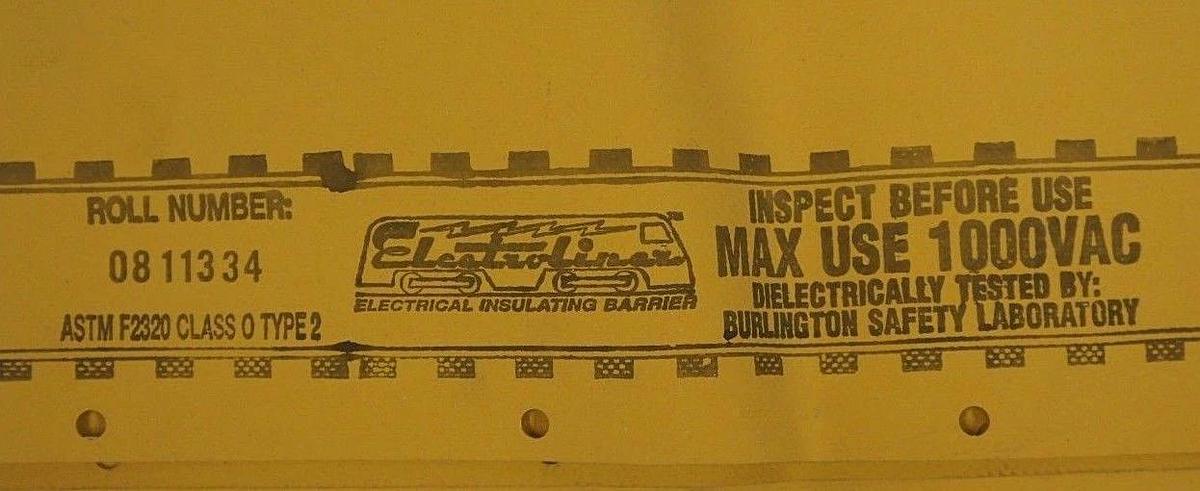 NEW UNITED TECHNOLOGIES CARRIER VP-795085 YELLOW VOLTAGE BARRIER SHEETING 3X2FT