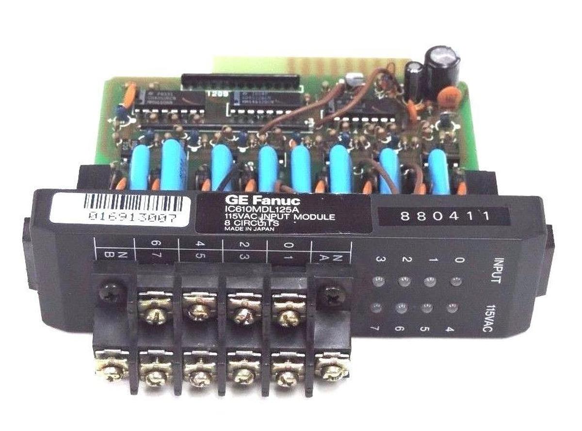 Refurbished LOT OF 5 REPAIRED GE FANUC IC610MDL125A INPUT MODULES 115VAC, 8 CIRCUITS