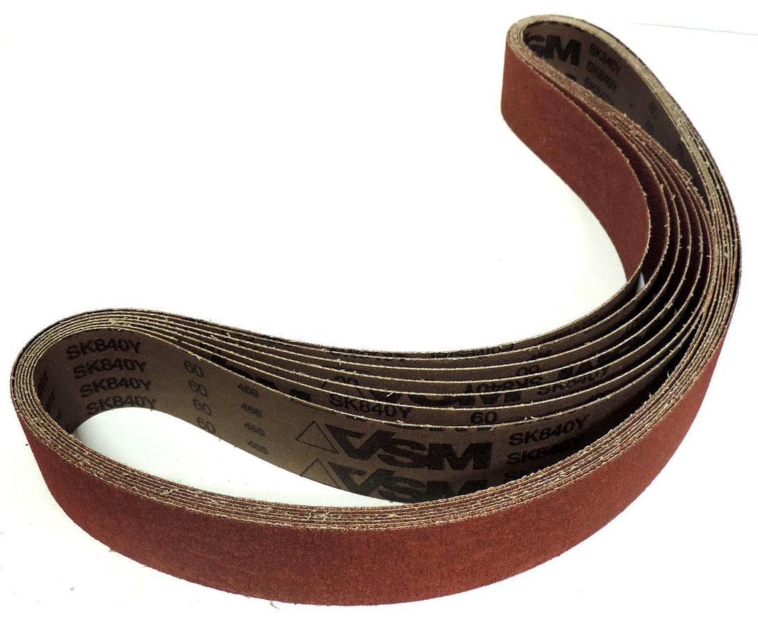 Used LOT OF 7 VSM SANDING BELTS SK840Y 2-1/2" WIDE 60 GRIT 466 POLYESTER NEW