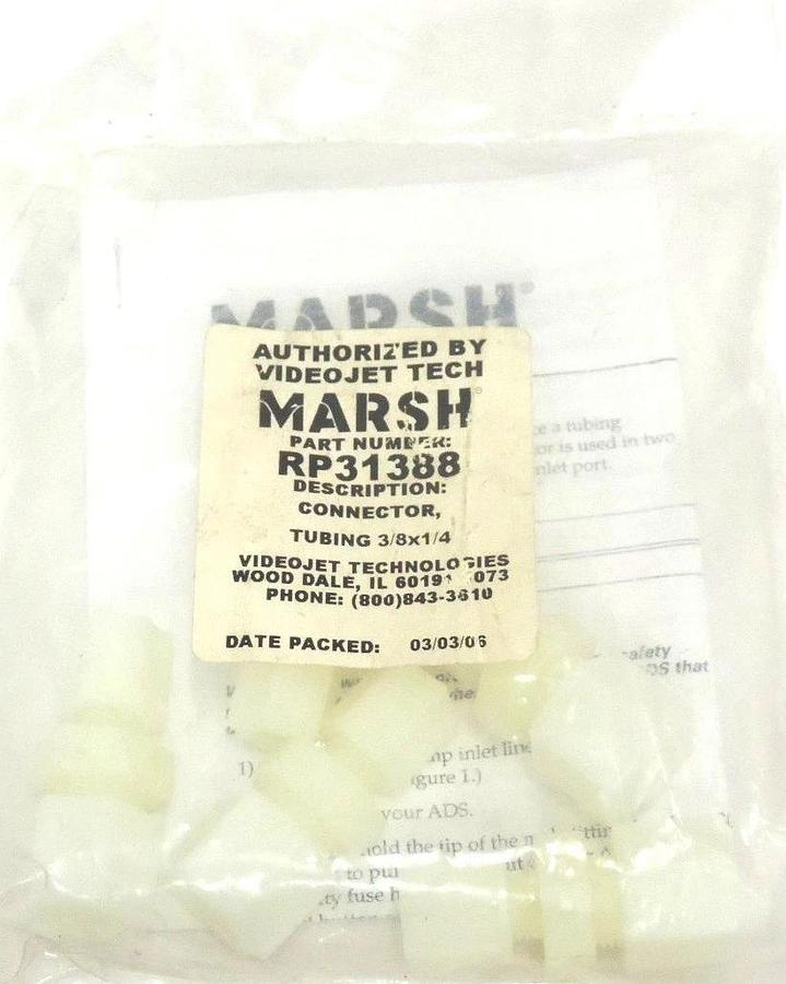 Used NEW MARSH VIDEOJET RP31388 TUBING 3/8X1/4 (QTY: 5)