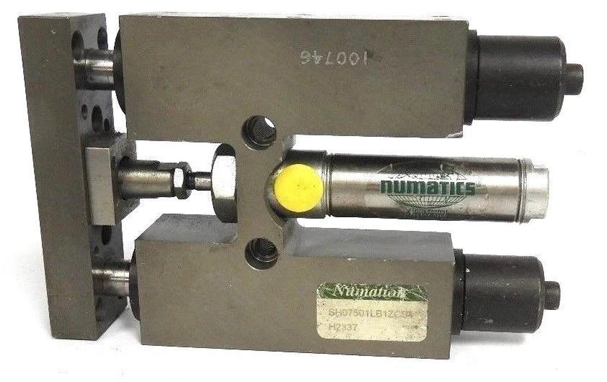 Used LOT OF 2 NUMATICS SH07501LB1ZCS4 SH SER. LINEAR SLIDE W/ 0750D01-01A-73 CYLINDER