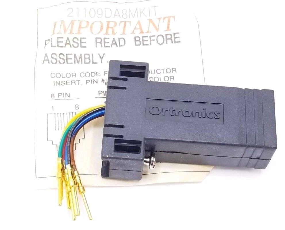 Used NEW ORTRONICS 21109DA8MKIT DATA ADAPTER KIT DB09/MALE TO RJ45 KEYED