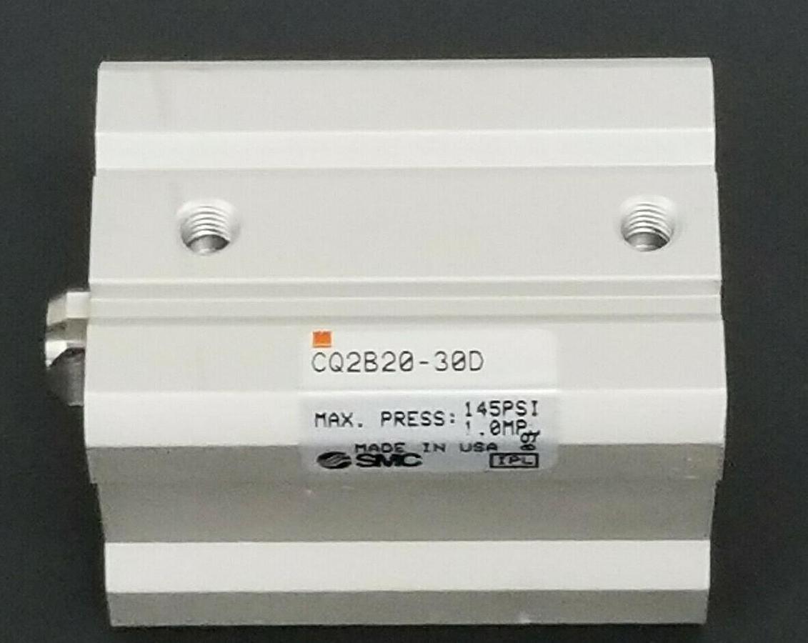 Used SMC CQ2B20-30D COMPACT CYLINDER CQ2B2030D, MAX PRESS: 145 PSI, 1.0 MP