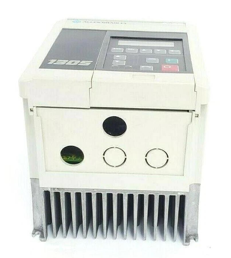 Used ALLEN BRADLEY 1305-BA03A-HA2 AC DRIVE SER. B 3 PH 1HP 0.75KW W/ 1201-HA2