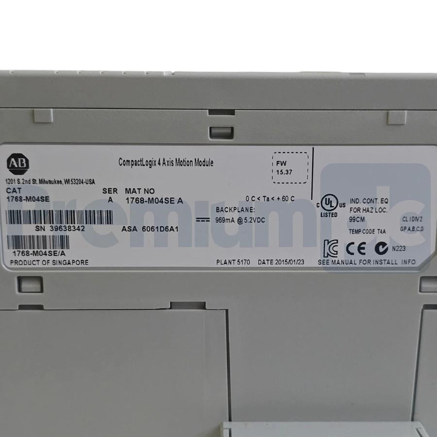 Used Allen Bradley 1768-M04SE /A CompactLogix 4 Axis SERCOS Motion Module USPI