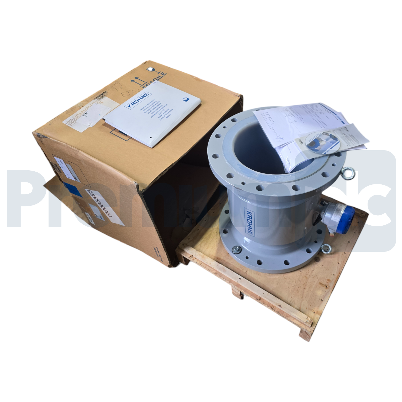 Used KROHNE DN300 mm / 12" inch ELECTROMAGNETIC FLOW METER OPTIFLUX 4000-DIV2 NSMP