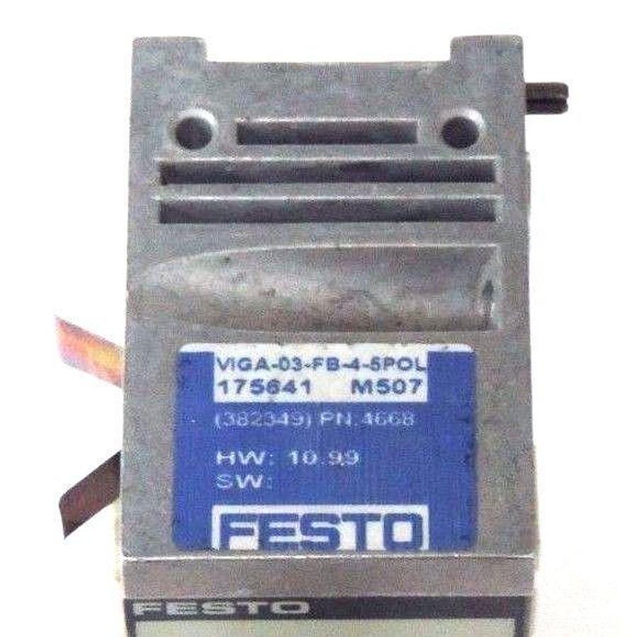 Used FESTO VIGA-03-FB-4-5POL PNEUMATIC INPUT CONTROL MODULE P/N 4668 HW 10.99