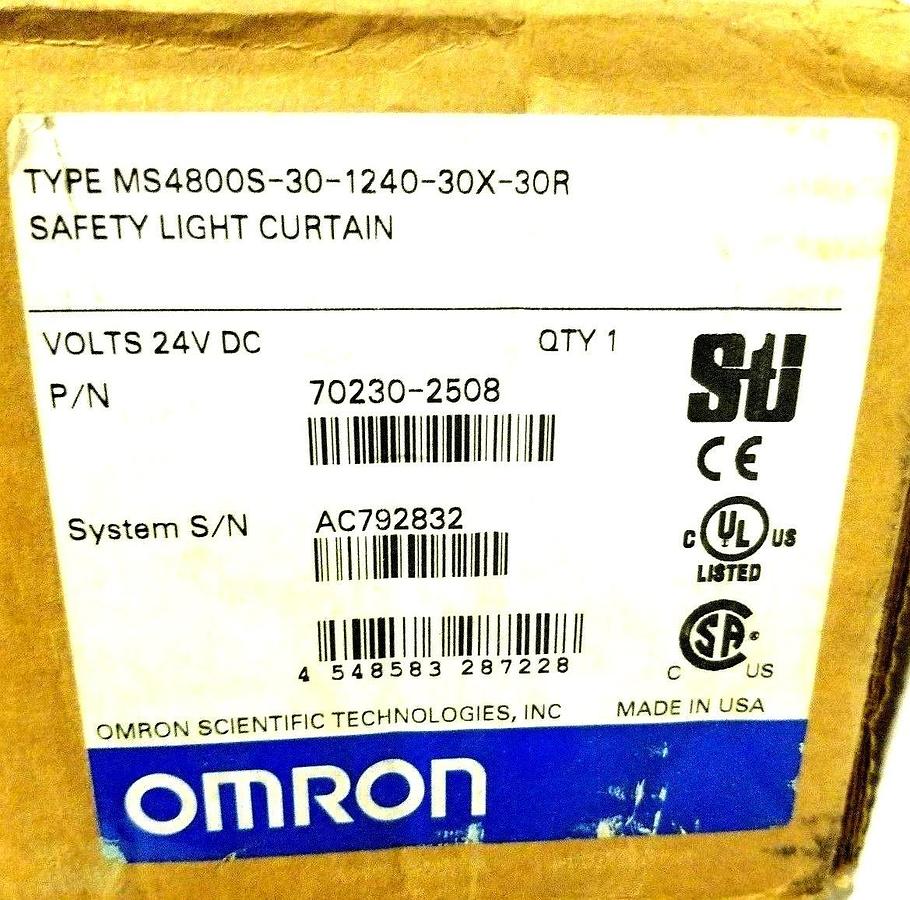 Used OMRON STI MS4800S-30-1240-30X-30R MS4800 LIGHT CURTAINS 70230-2508 w/CABLES NSMP