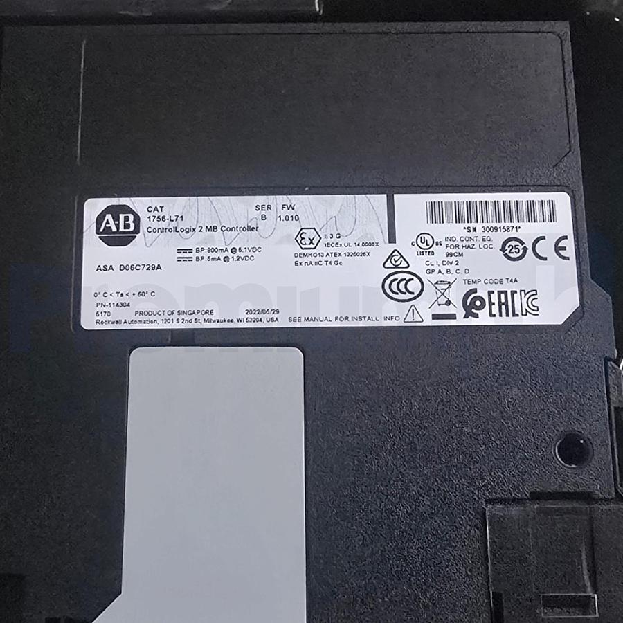 Used Opened Pre-Owned Allen-Bradley 1756-L71 /B ControlLogix 5571 2MB Controller 2022