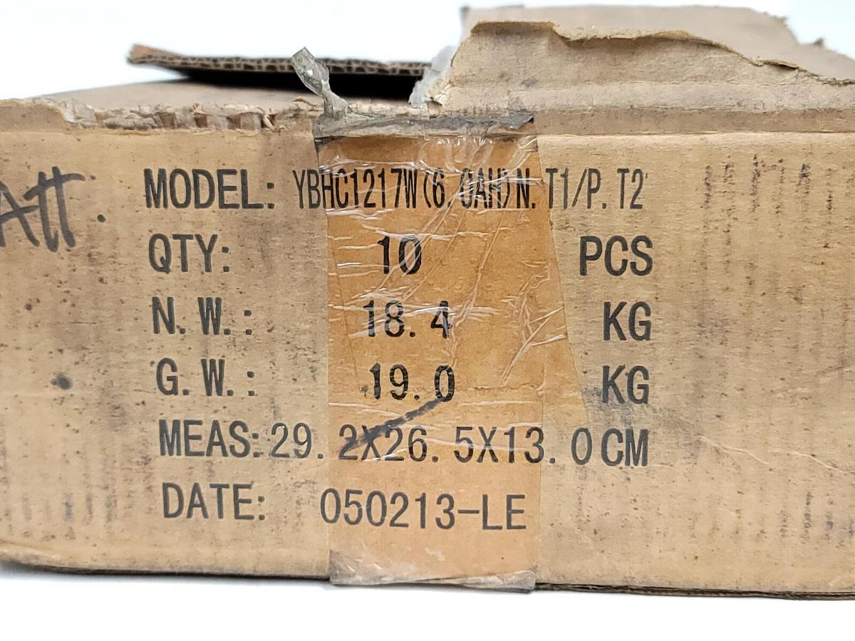 Used BOX OF 10 NEW YBHC1217W (12V6.0AH) MAINTENANCE-FREE SEALED LEAD-ACID BATTERIES