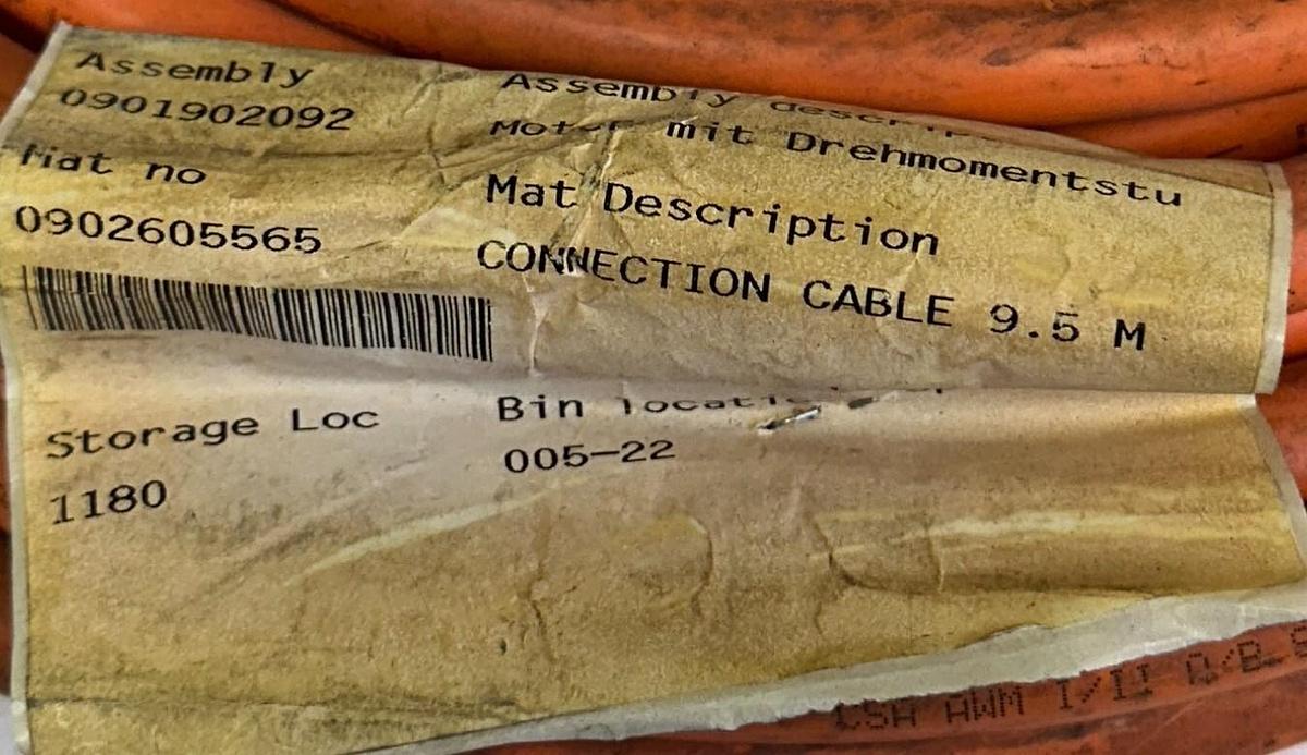 Used KRONES 0-902-60-556-5 / 0902605565 MOTOR CONNECTION CABLE 9.5M NSNP