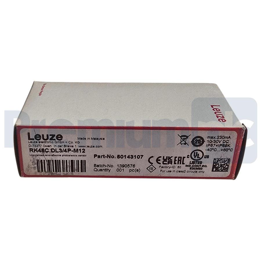 Used Leuze 50143107 | RK46C.DL3/4P-M12 Photoelectric Sensor M12 Connection NSMP