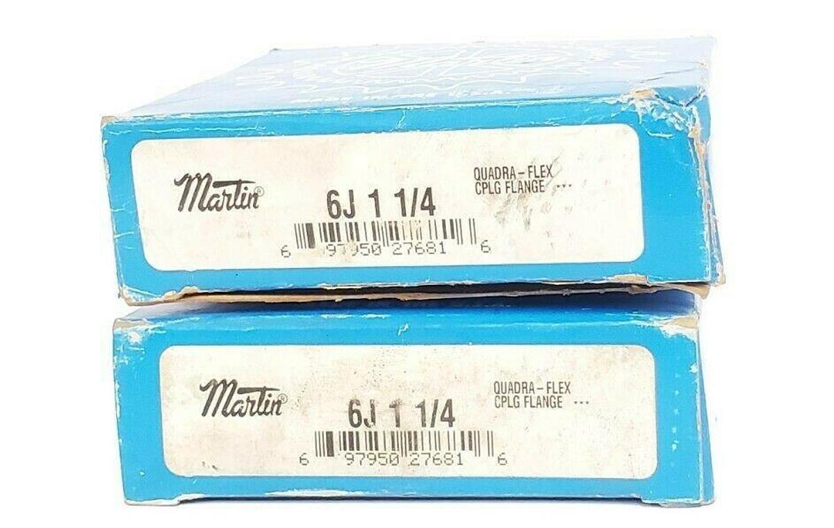 Used LOT OF 2 NIB MARTIN 6J 1 1/4 COUPLING FLANGE HUBS 6J114