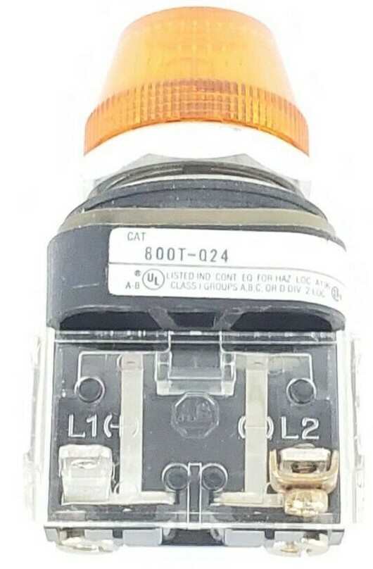 Used ALLEN BRADLEY 800T-Q24 PILOT LIGHT SER. T 24V, AMBER 800TQ24