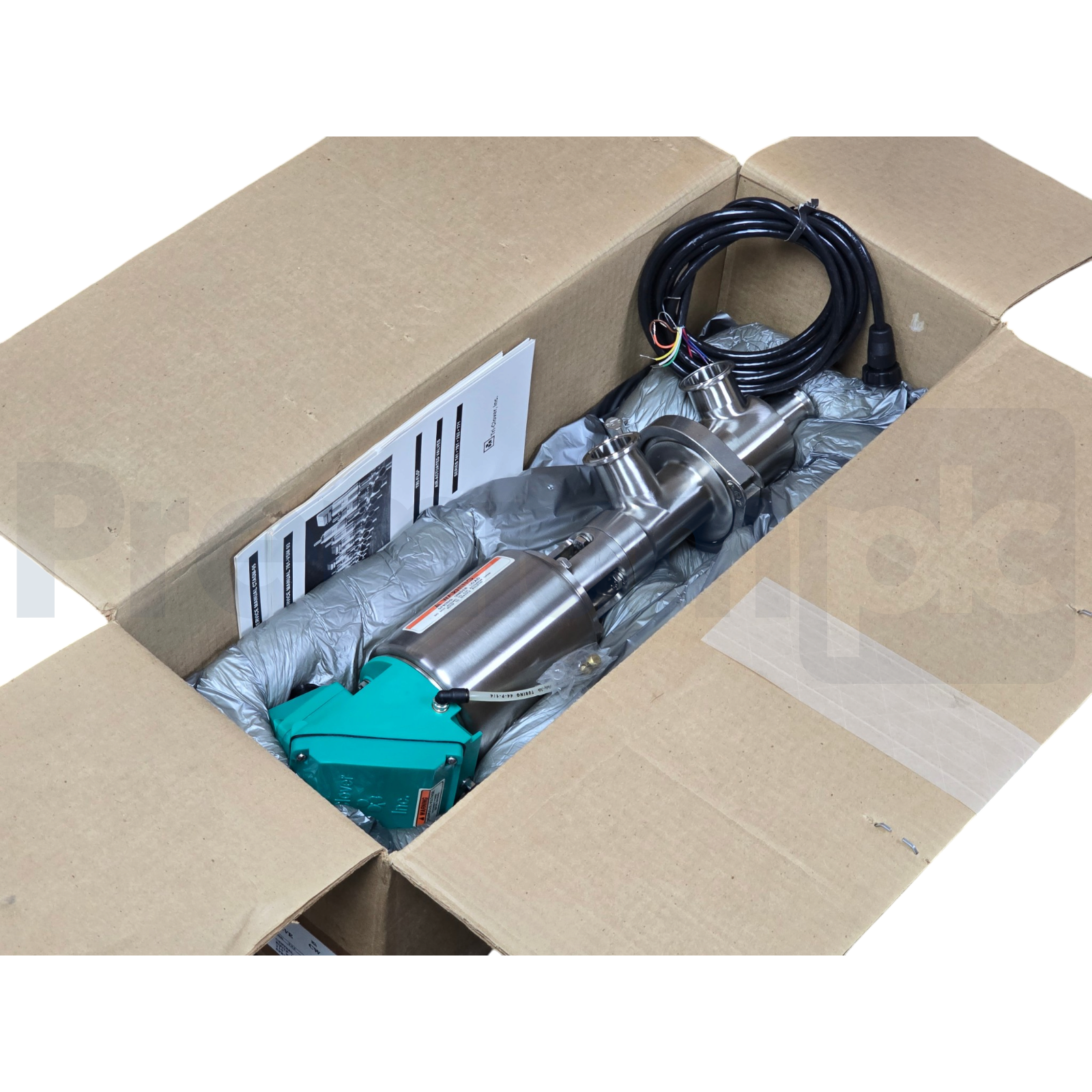 Used Tri-Clover 761TR 1-1/2" Sanitary Valve 316L SS 761TR-21M-29S-11/2-316L-34-4-3