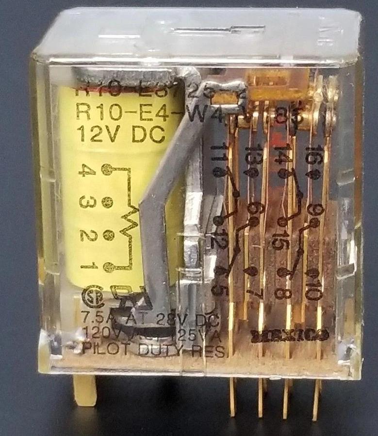 Used AMF POTTER & BRUMFIELD R10-E3725-2 RELAY R10-E4-W4-V185, 12VDC